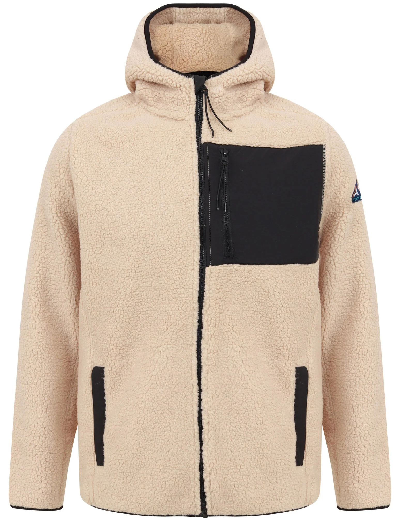 Brewer Teddy Borg Fleece Zip Through Hoody In Natural Taupe - Tokyo Laundry - Image 6