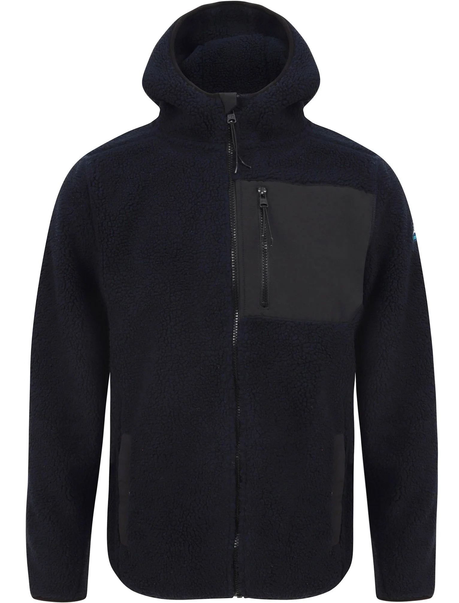 Brewer Teddy Borg Fleece Zip Through Hoody In Navy - Tokyo Laundry - Image 6