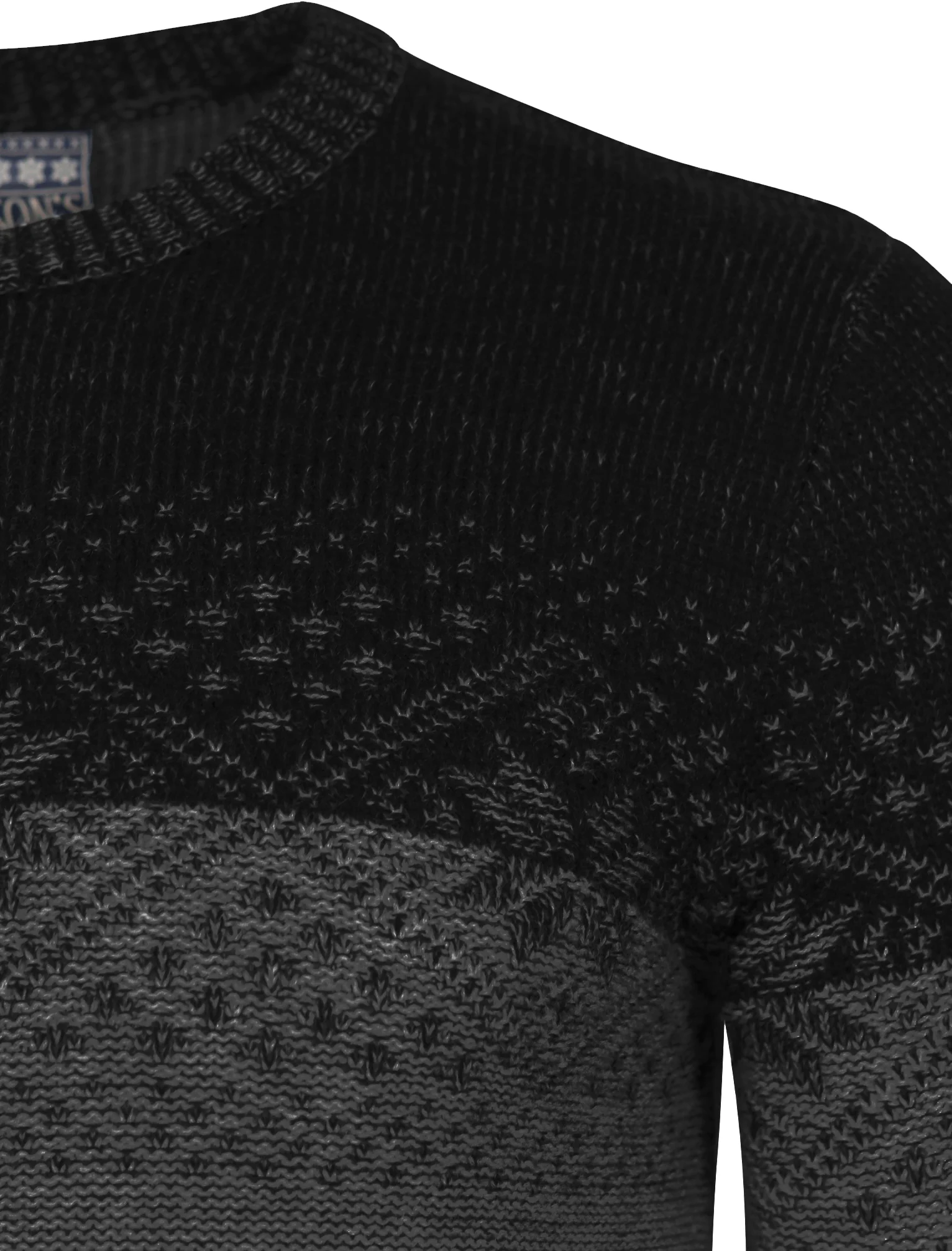 Flake Fairisle Knitted Jumper in Black / Castlerock - Season’s Greeting - Image 3