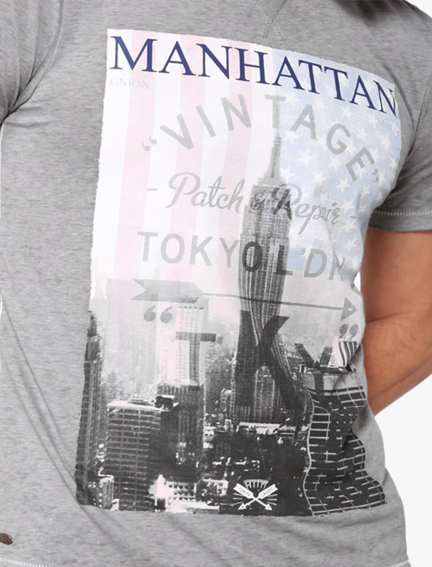 Freeport Motif Burnout T-Shirt In Pewter Grey - Tokyo Laundry - Image 3