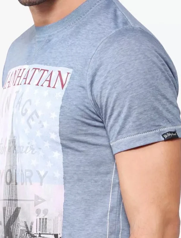 Freeport Motif Burnout T-Shirt In Vintage Indigo - Tokyo Laundry - Image 3