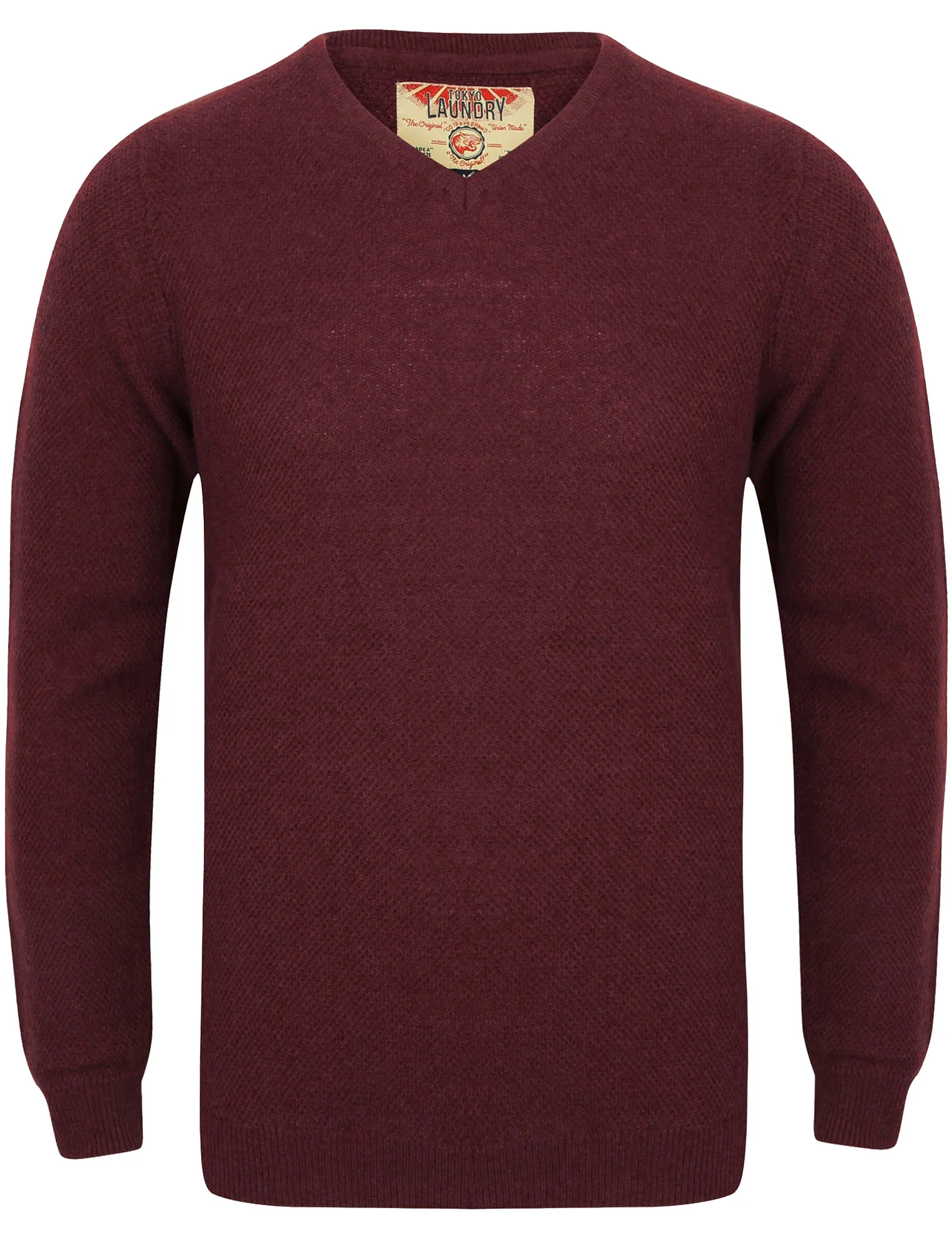 Hawes V Neck Lambswool Rich Knitted Jumper in Light Oxblood - Tokyo Laundry - Image 4
