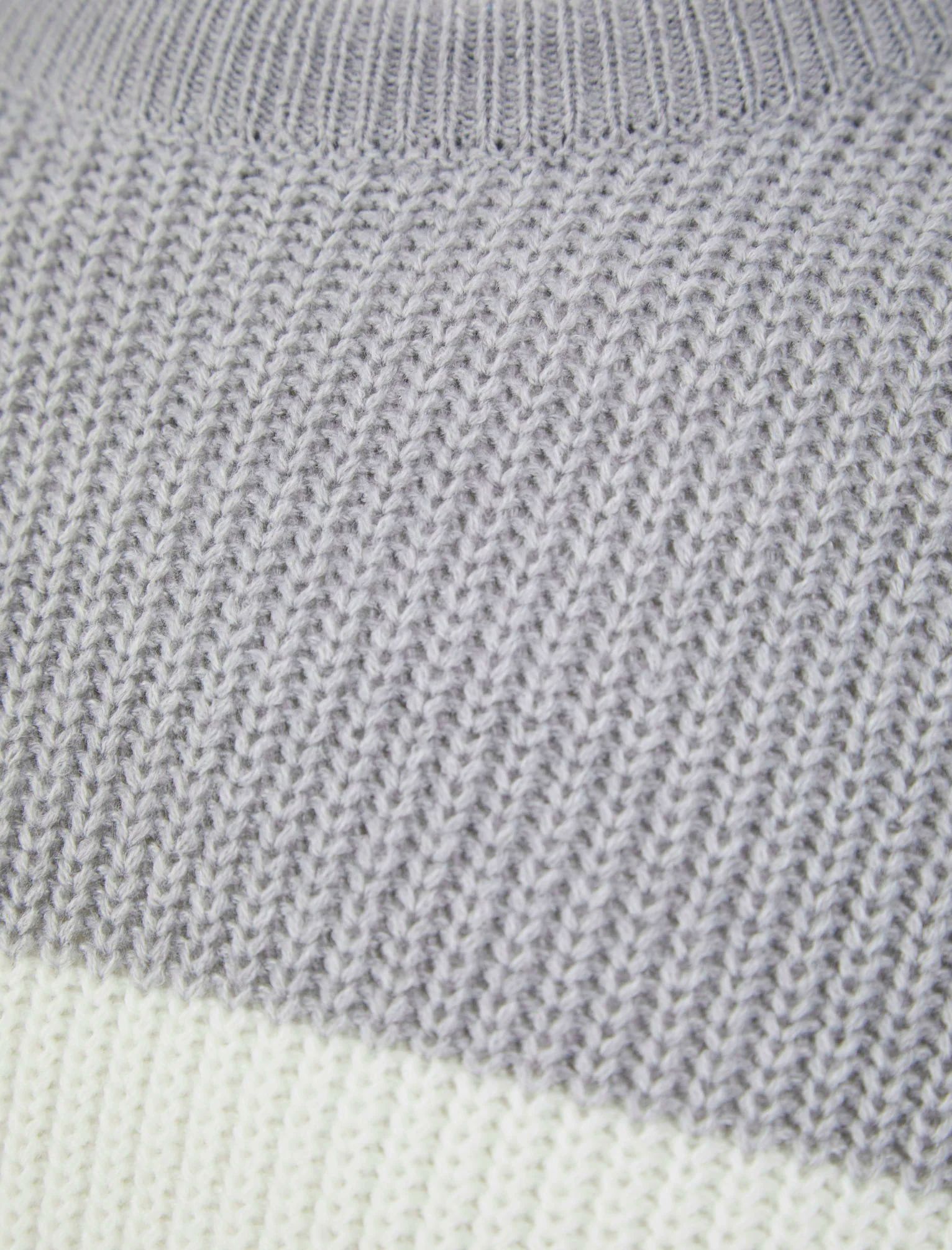 Levy Tri-Colour Block Crew Neck Soft Knitted Jumper in Light Silver Marl - Kensington Eastside - Image 3