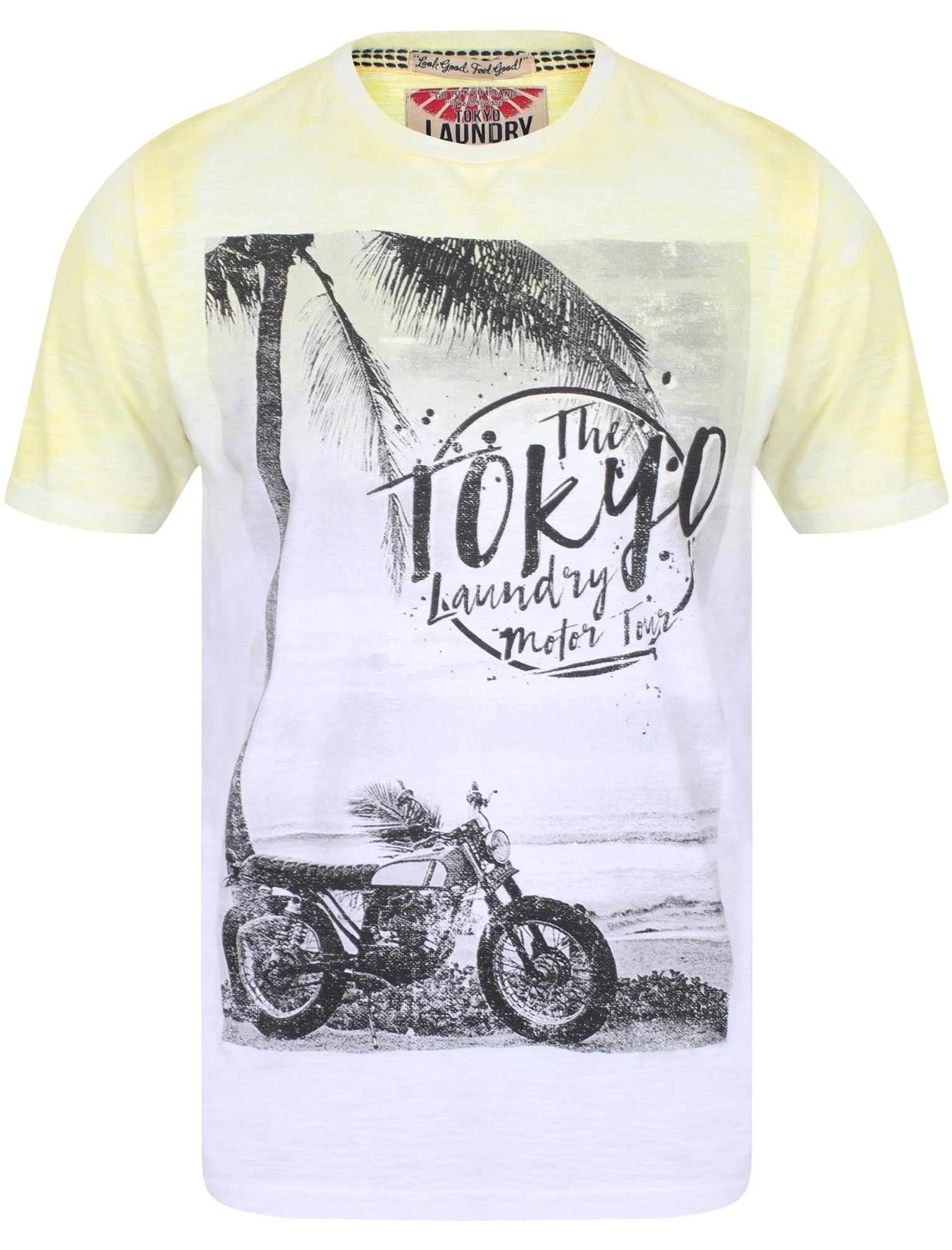Motor Tour Motif Cotton Slub T-Shirt In Tender Yellow - Tokyo Laundry - Image 5