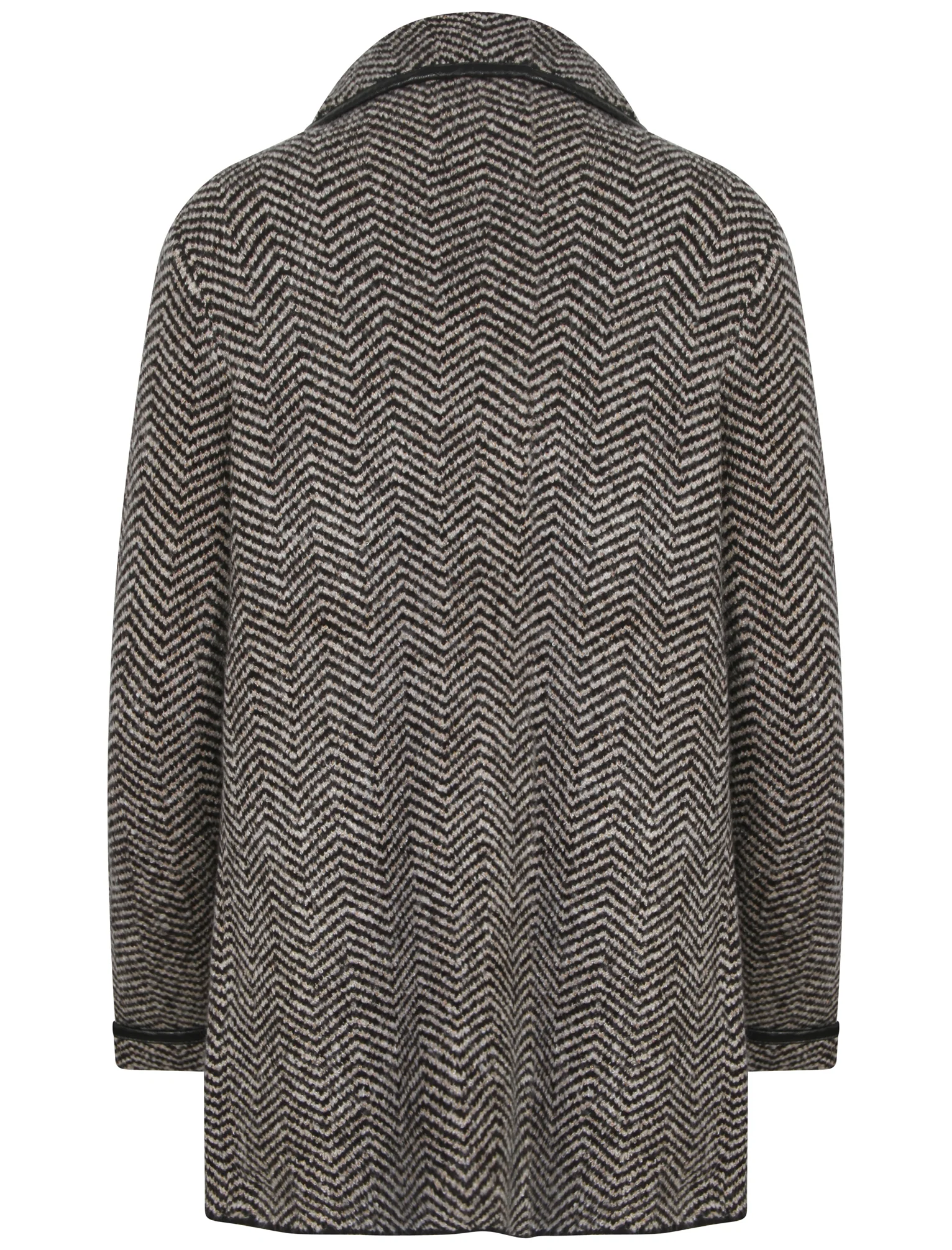 Newton Jacquard Waterfall Cardigan in Black / Oatmeal Marl - Tokyo Laundry - Image 4