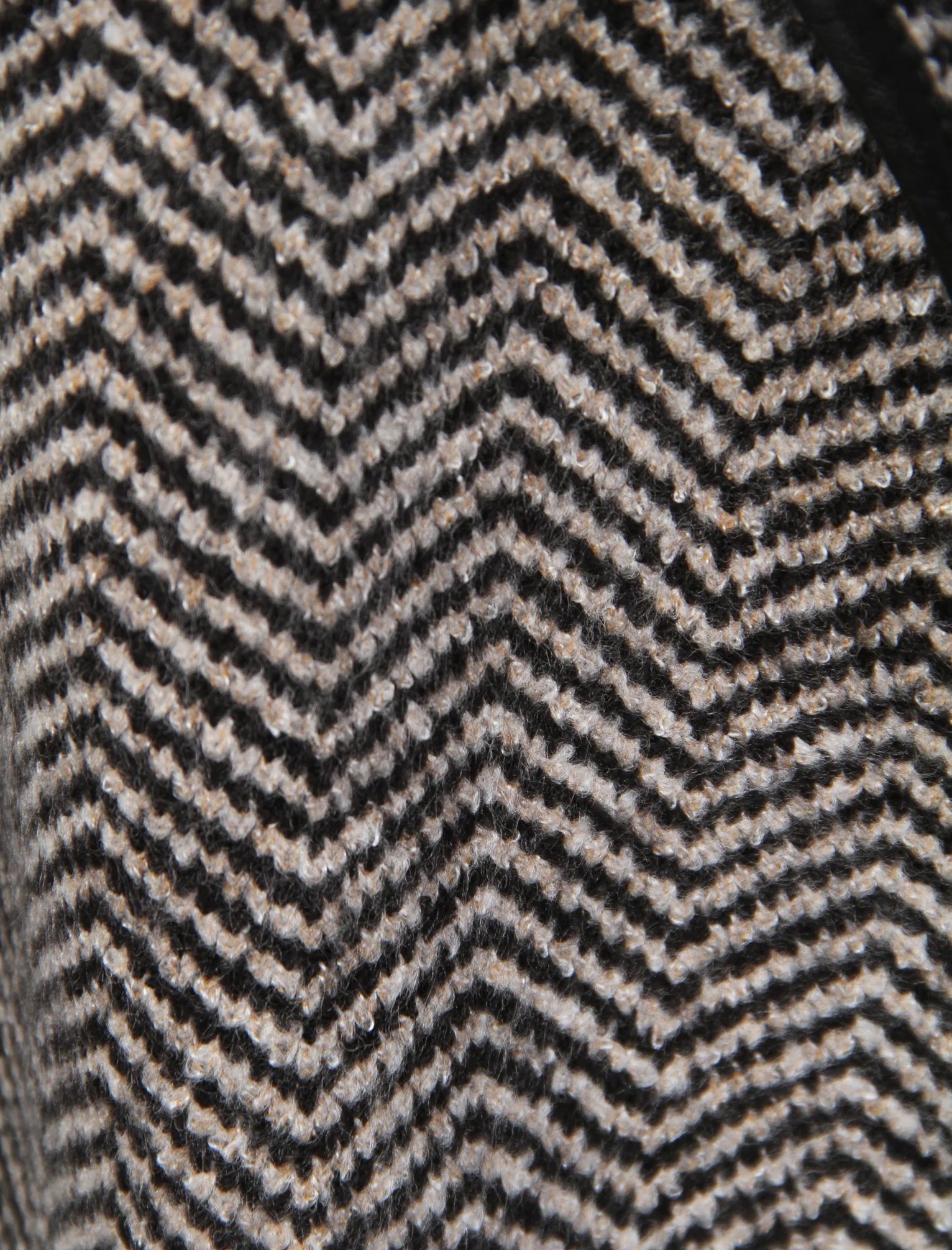 Newton Jacquard Waterfall Cardigan in Black / Oatmeal Marl - Tokyo Laundry - Image 6
