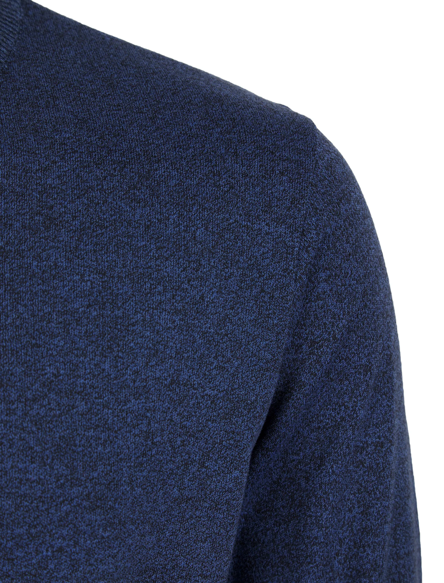 Peaty Crew Neck Birdseye Pique Jumper in Blue - Kensington Eastside - Image 3
