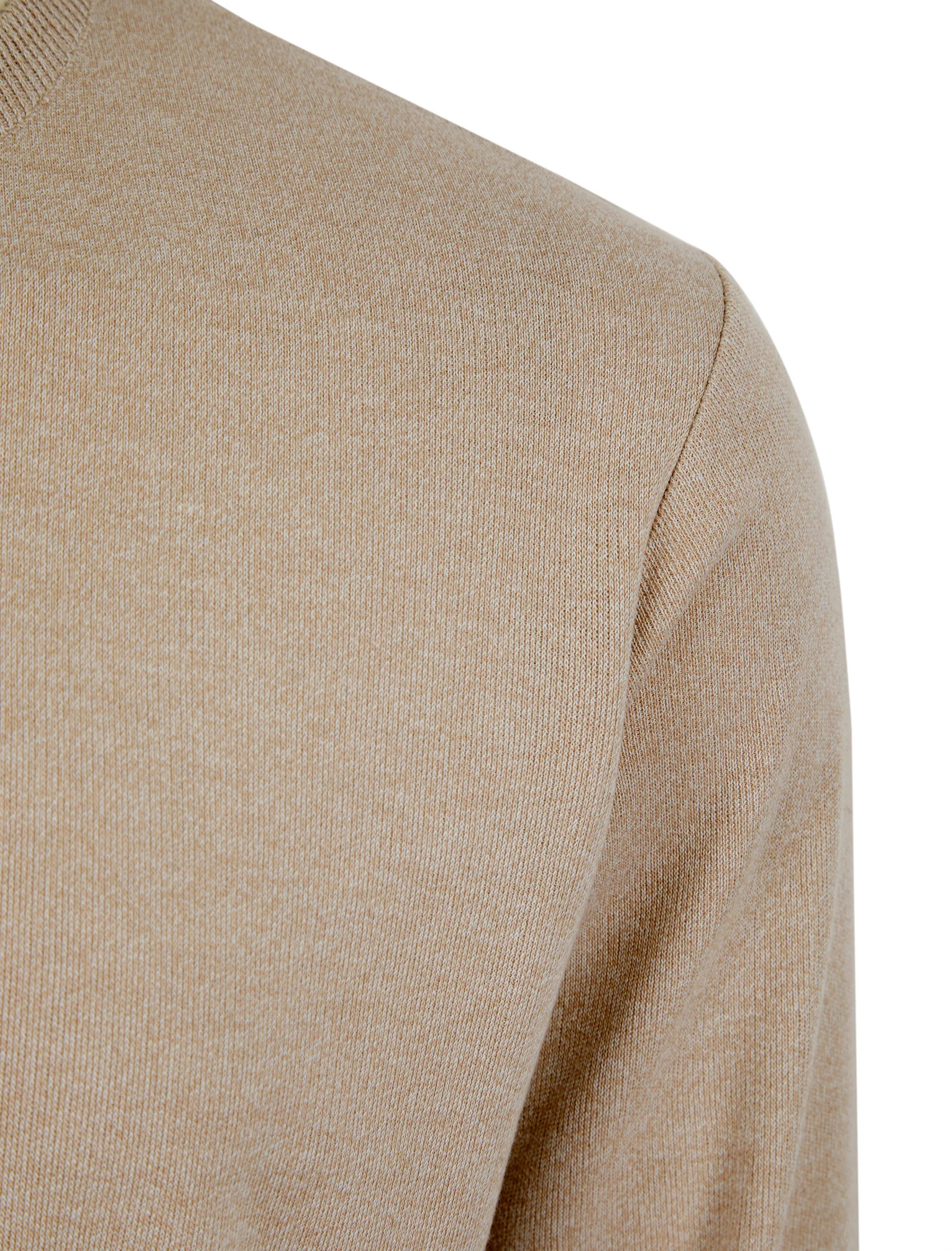 Peaty Crew Neck Birdseye Pique Jumper in Stone - Kensington Eastside - Image 3