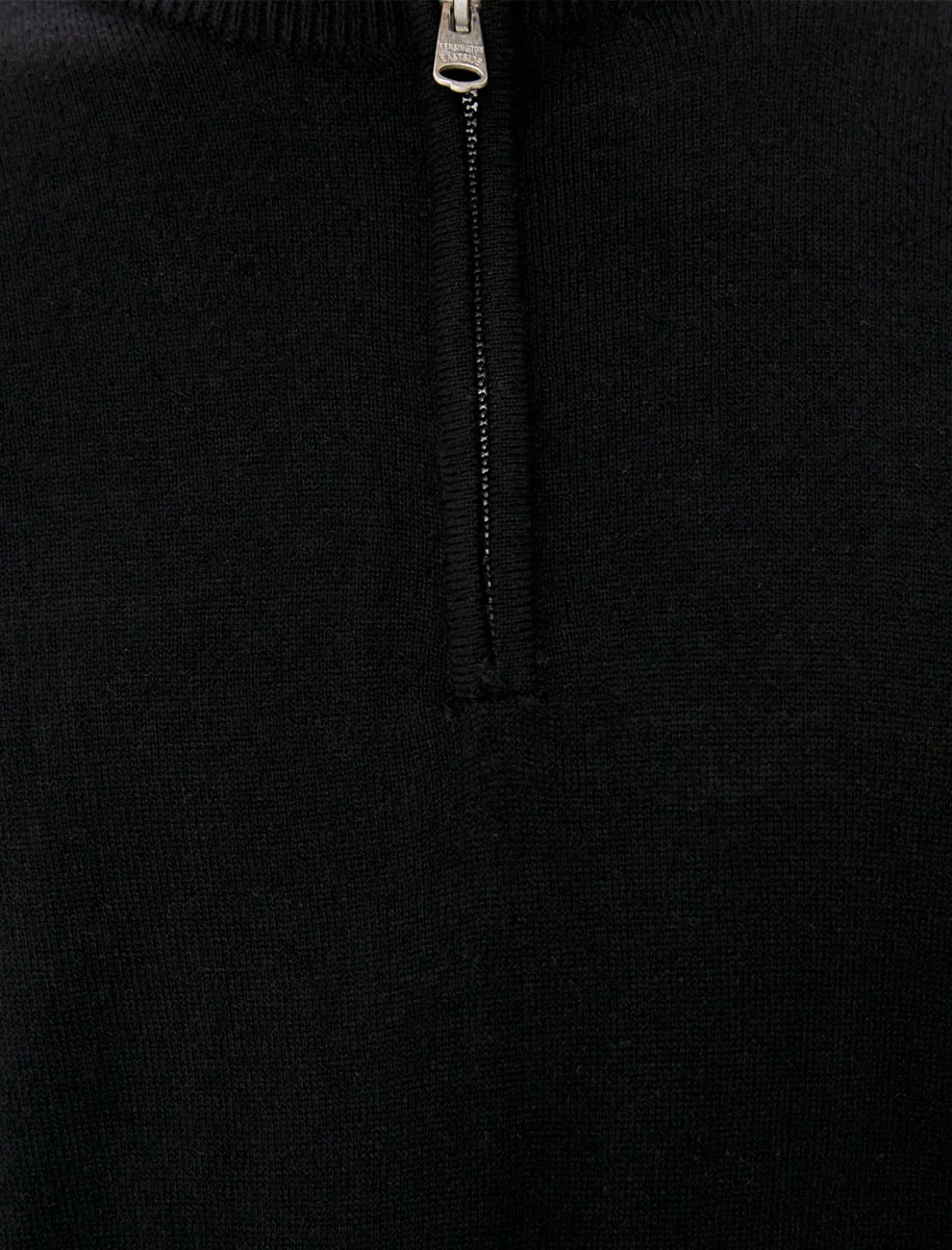 Redwood 2 Half Zip Neck Cashmilon Knit Jumper in Black - Kensington Eastside - Image 3