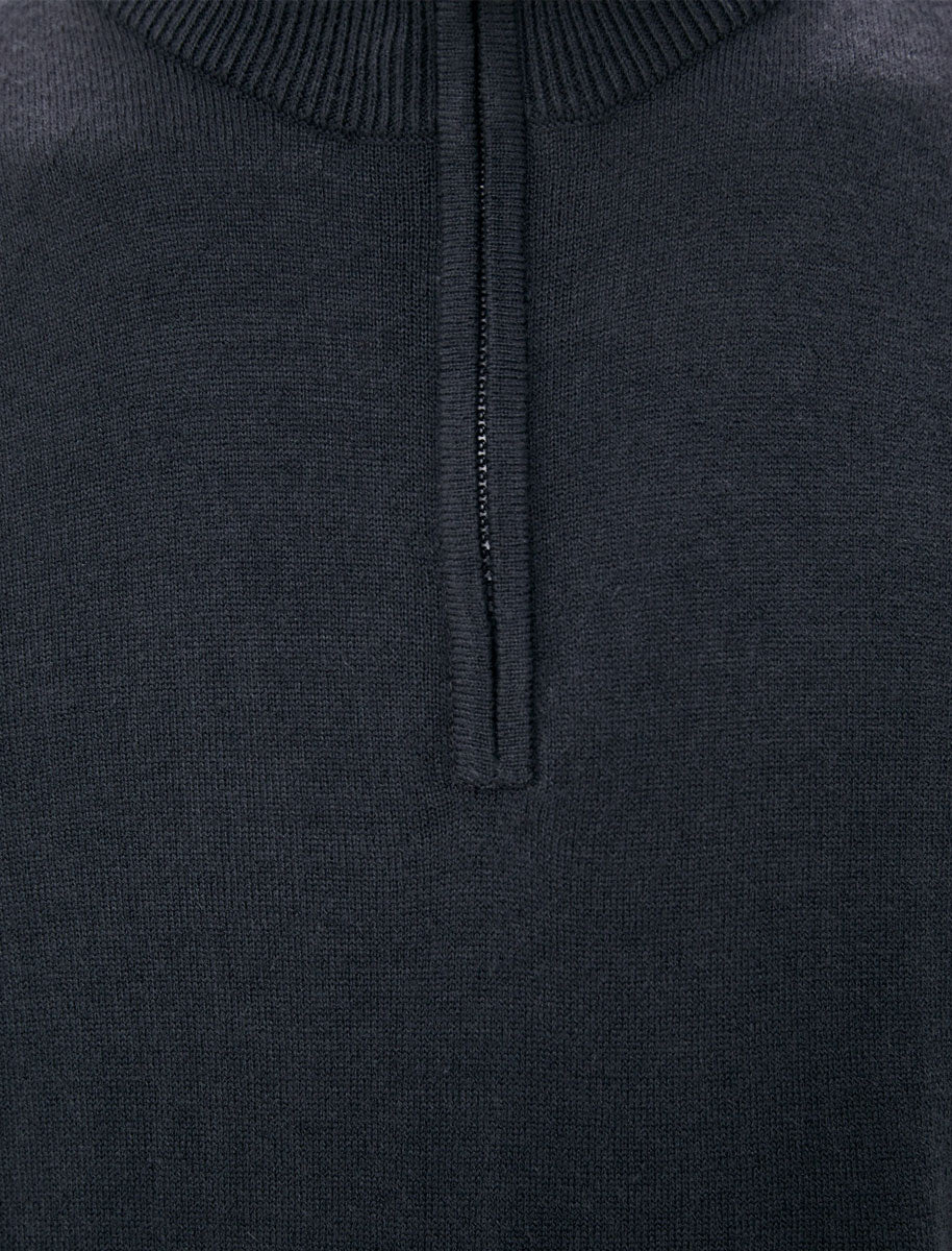 Redwood 2 Half Zip Neck Cashmilon Knit Jumper in Charcoal - Kensington Eastside - Image 3