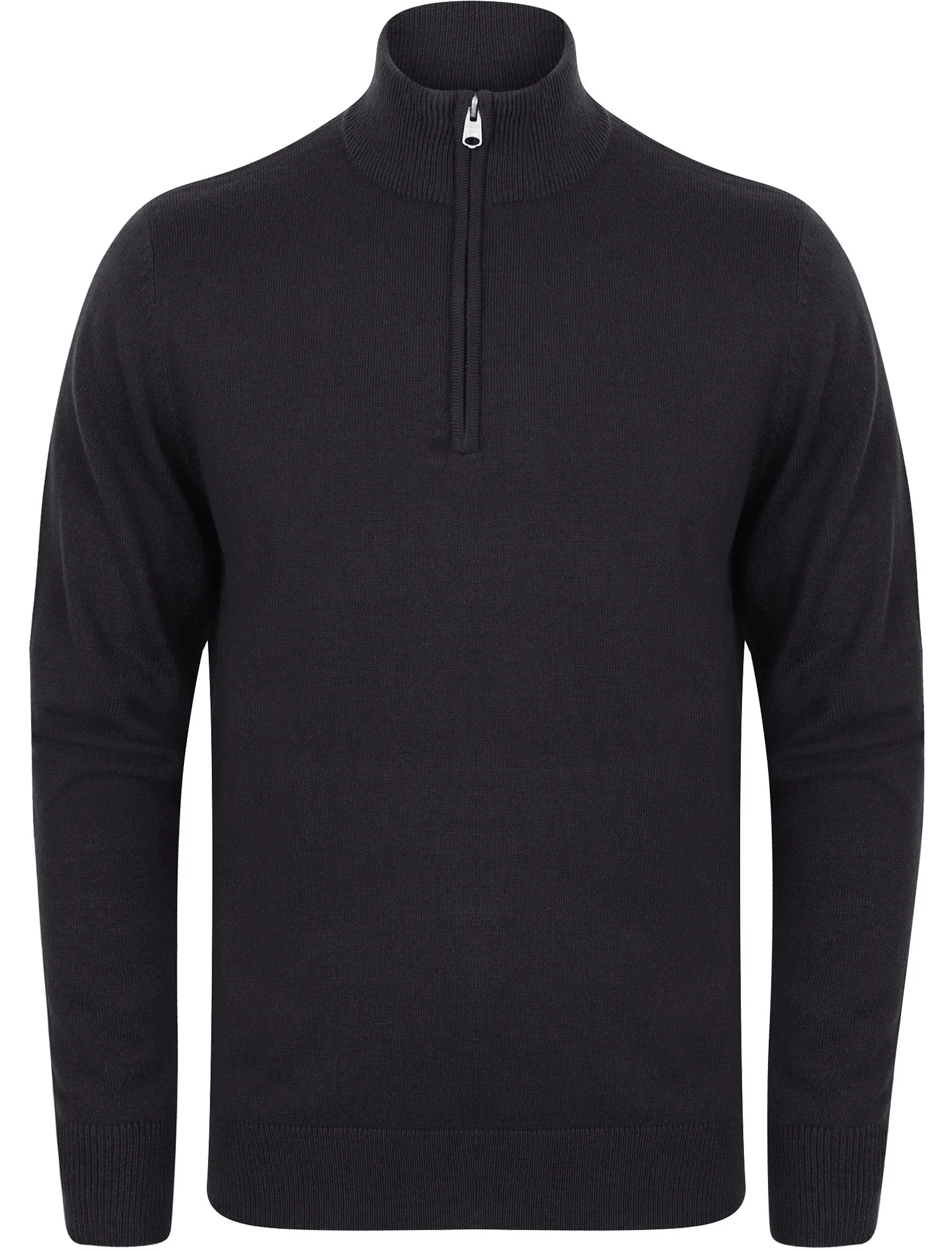 Redwood 2 Half Zip Neck Cashmilon Knit Jumper in Charcoal - Kensington Eastside - Image 4