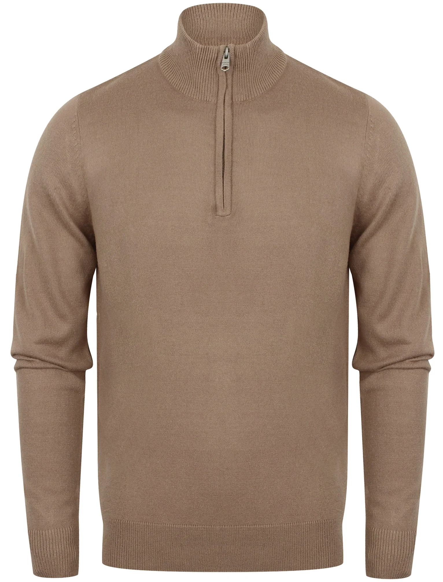 Redwood 2 Half Zip Neck Cashmilon Knit Jumper in Taupe - Kensington Eastside - Image 4