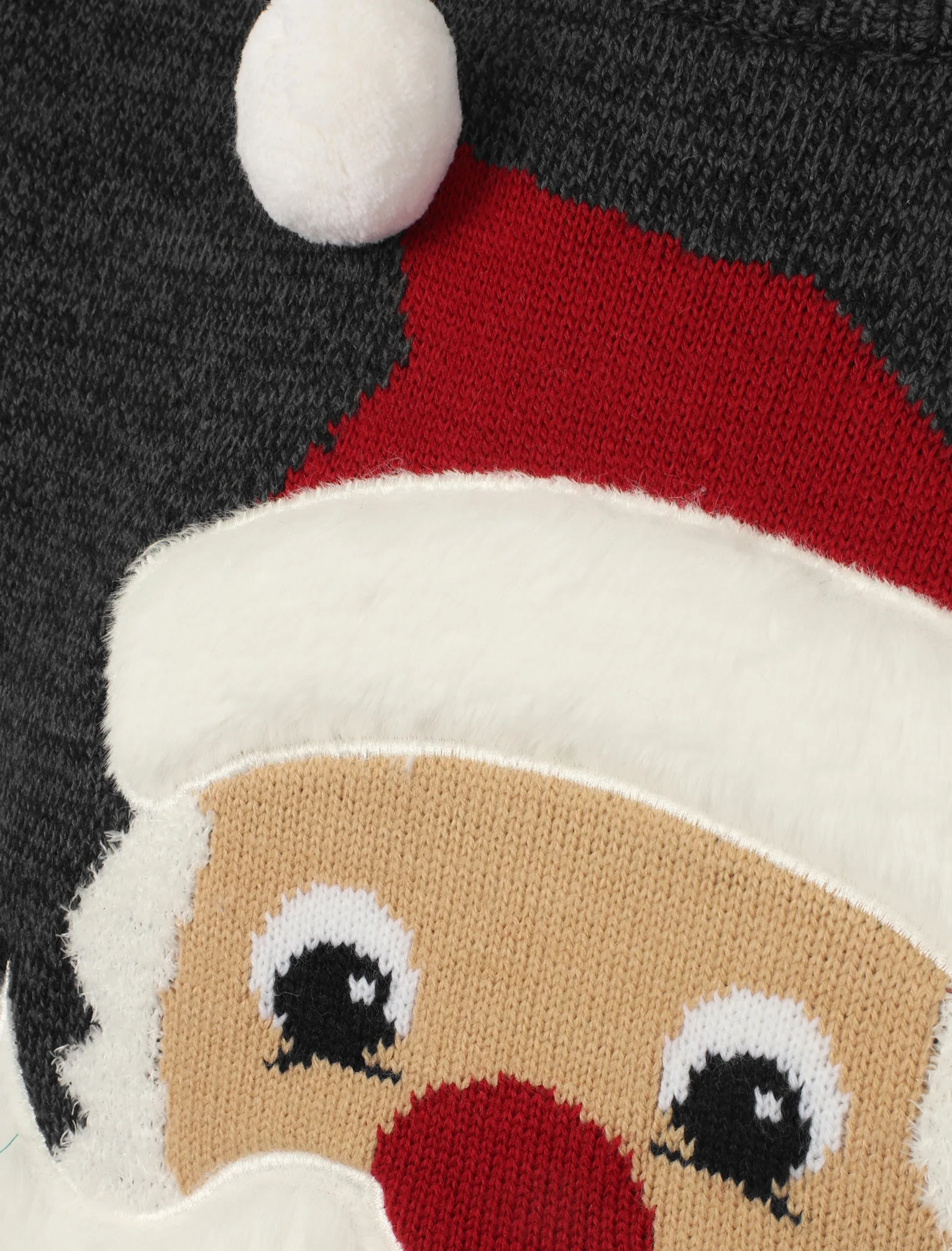 Santa Beard Crew Neck Christmas Jumper In Black / Castlerock - Season's Greetings - Image 3