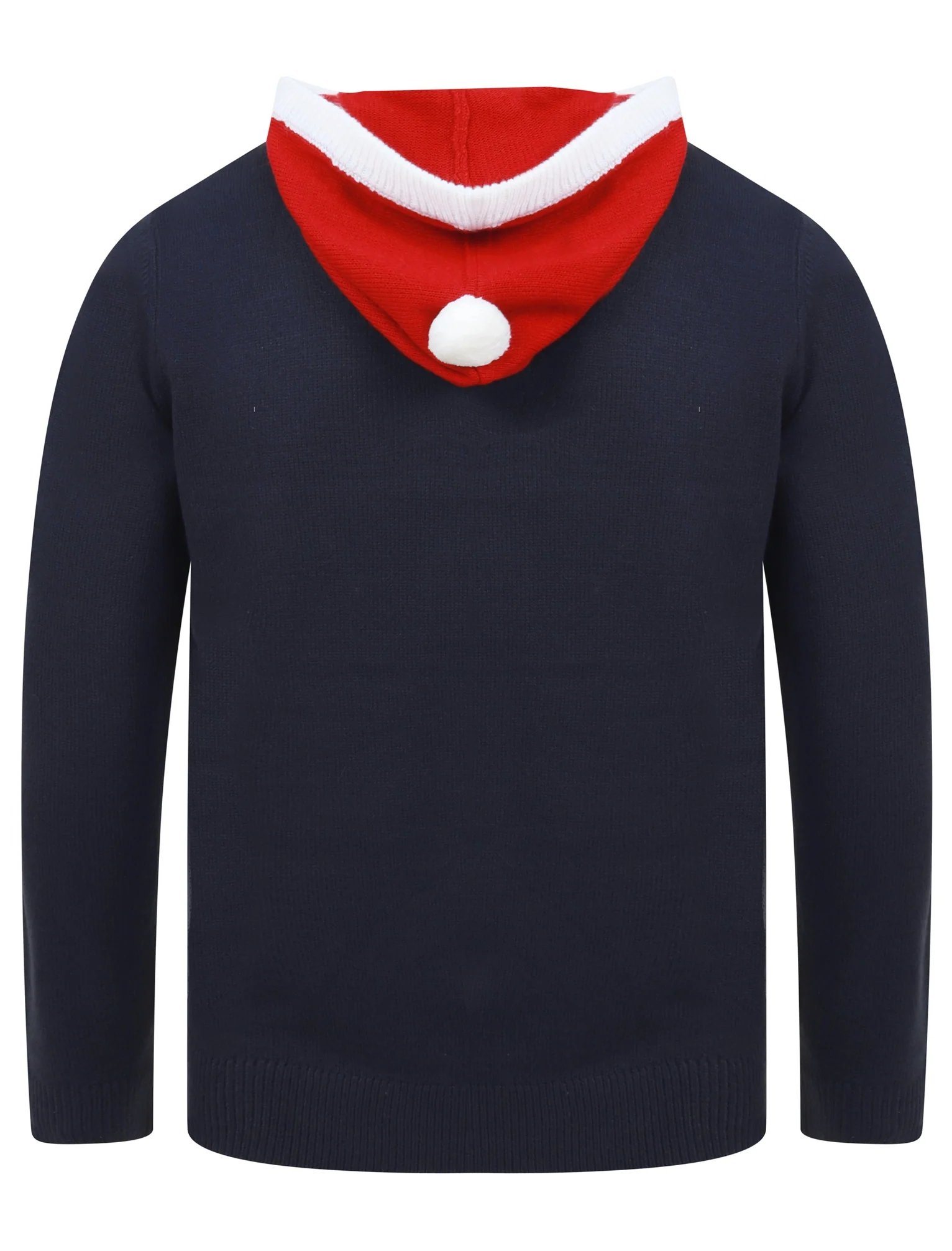 Santa Hoody Novelty Christmas Jumper with Hood in Ink - Merry Christmas - Image 6