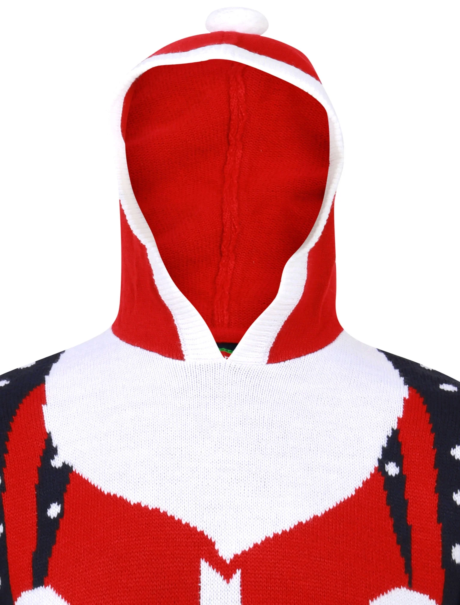 Santa Hoody Novelty Christmas Jumper with Hood in Ink - Merry Christmas - Image 7