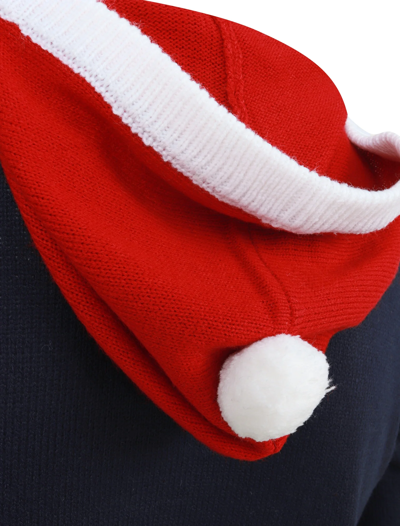 Santa Hoody Novelty Christmas Jumper with Hood in Ink - Merry Christmas - Image 8