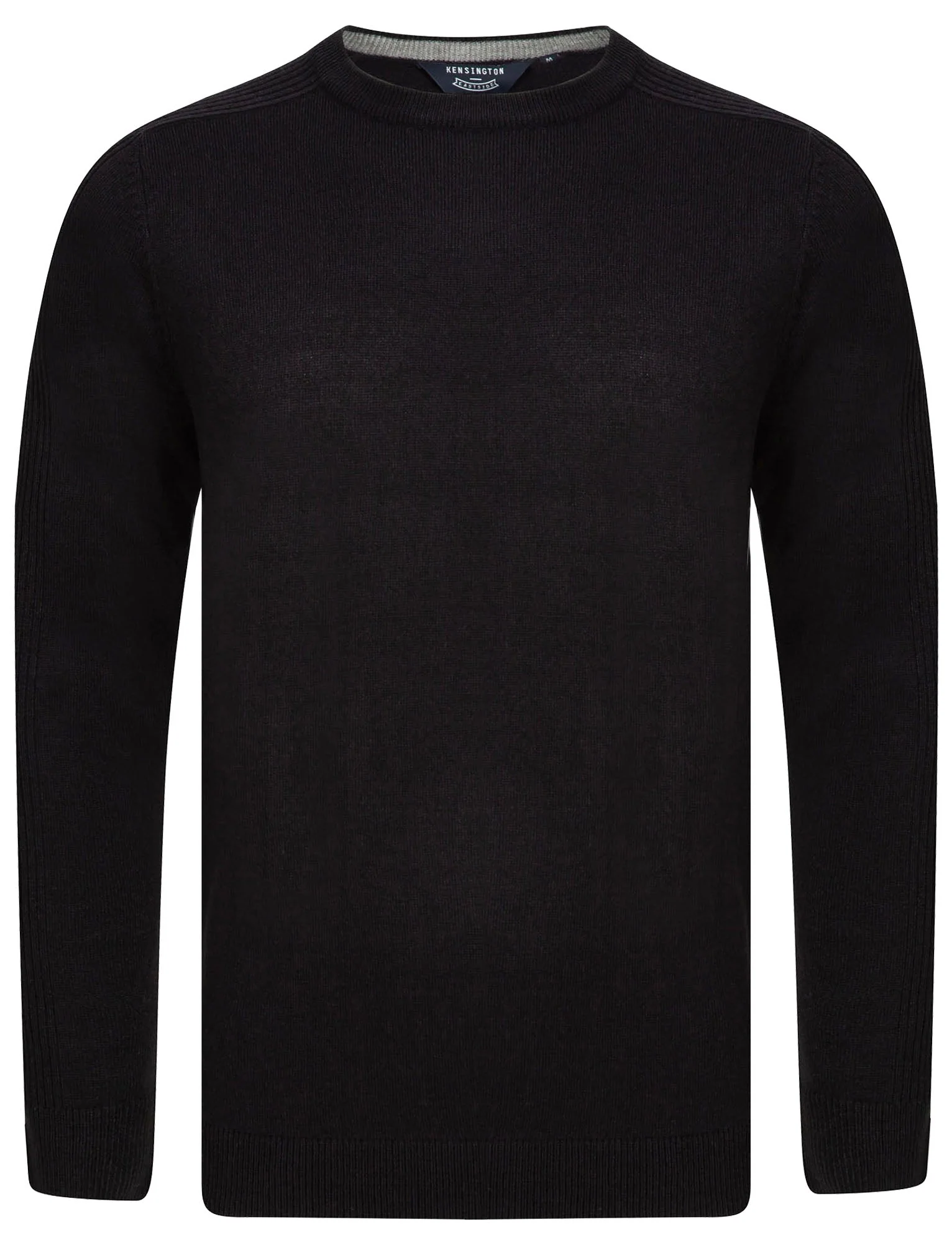 Striker Crew Neck Knitted Jumper in Jet Black - Kensington Eastside - Image 5