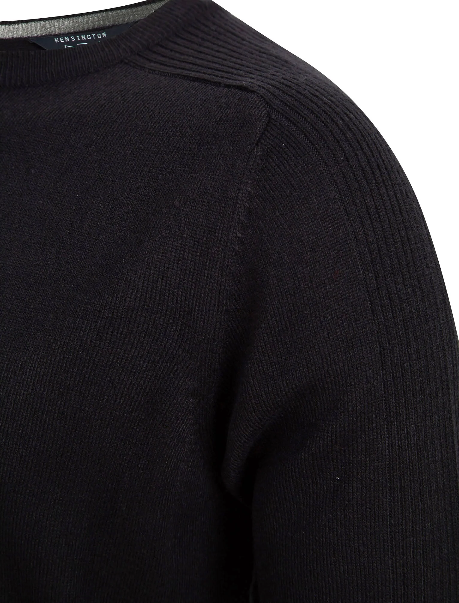 Striker Crew Neck Knitted Jumper in Jet Black - Kensington Eastside - Image 7