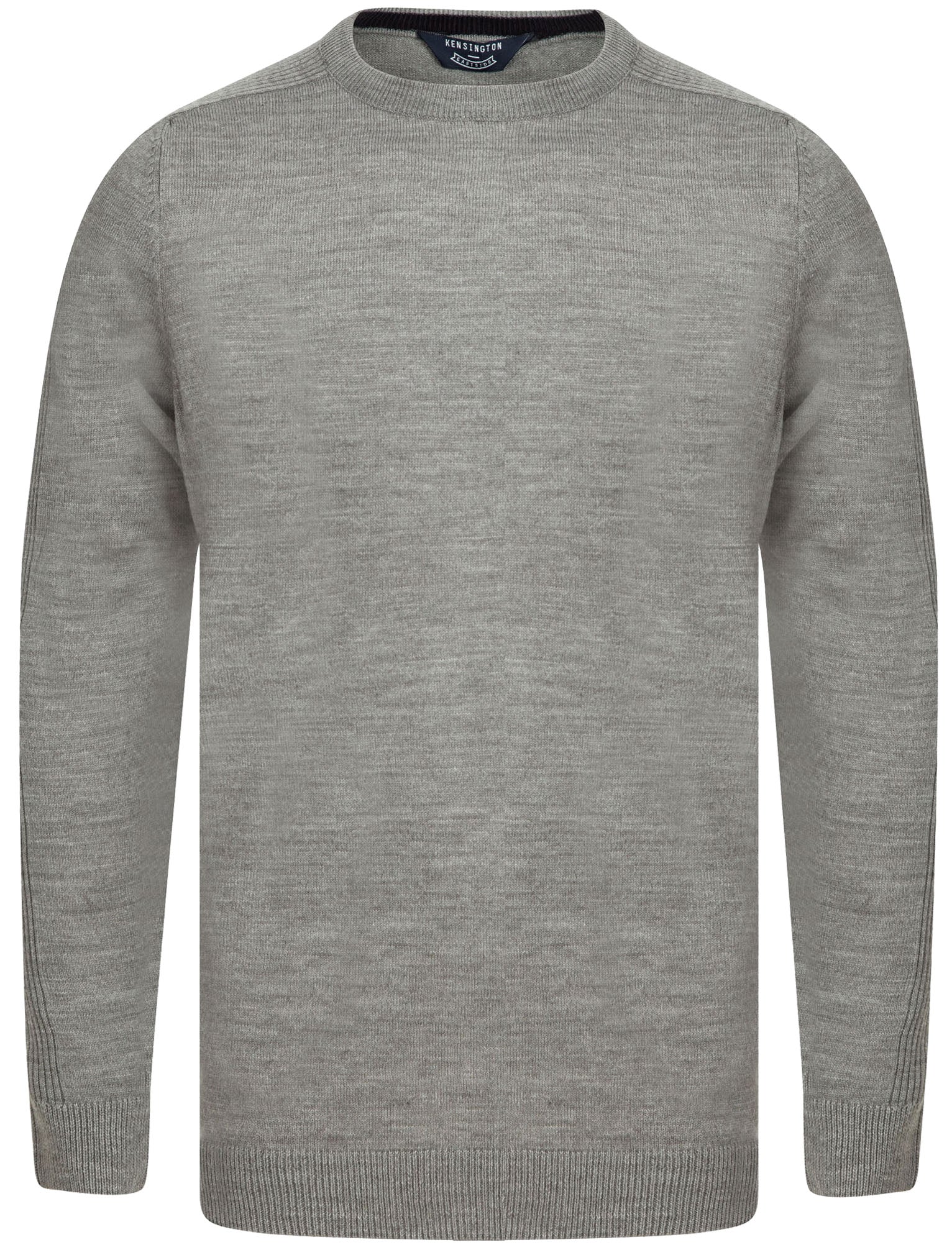 Striker Crew Neck Knitted Jumper in Mid Grey Marl - Kensington Eastside - Image 5