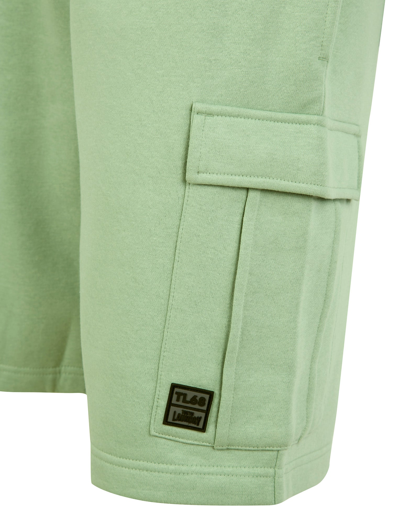 Tanko Multi-Pocket Brushback Fleece Jogger Cargo Shorts in Jadeite Green - Tokyo Laundry - Image 3