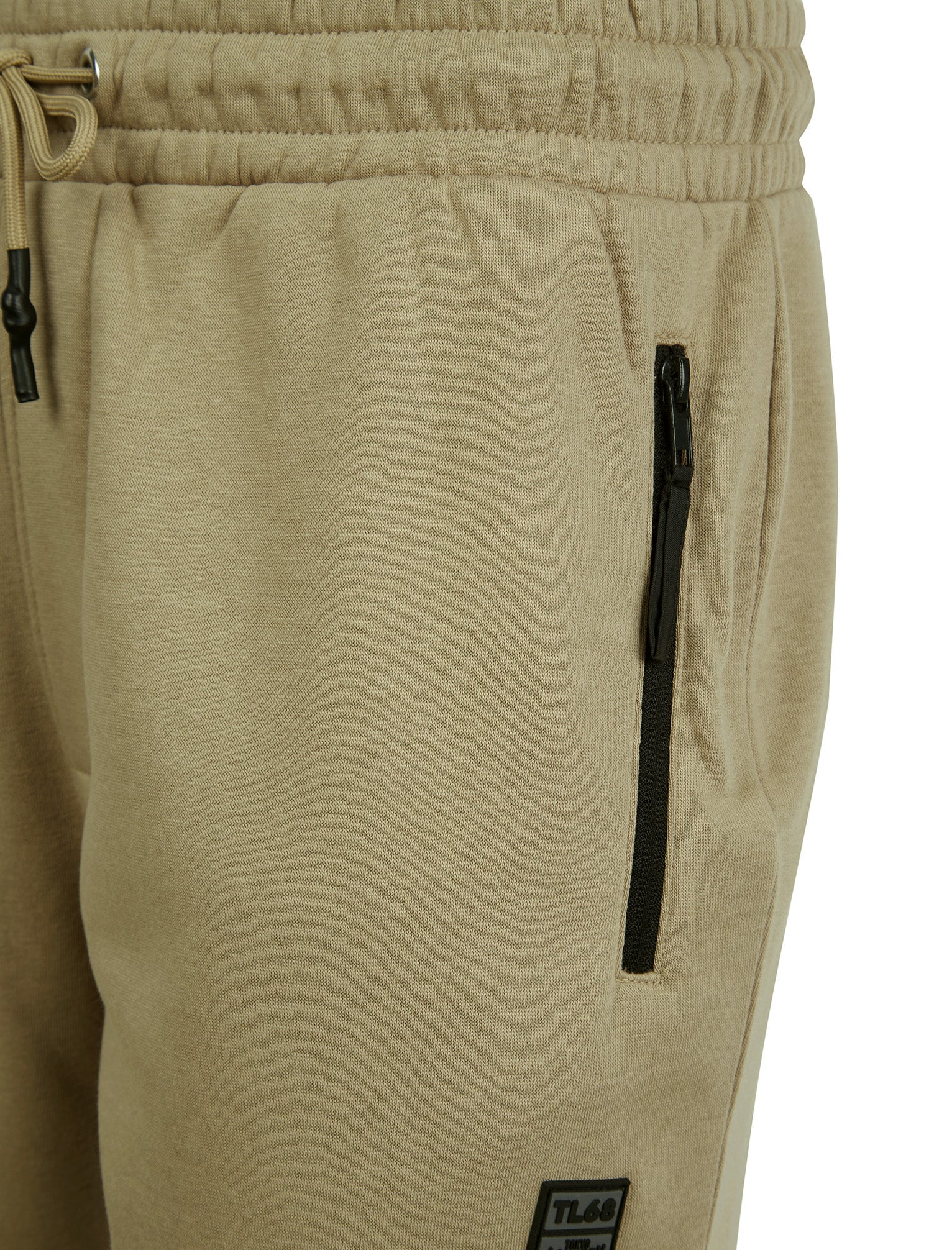 Tarou Brushback Fleece Jogger Shorts with Zip Pockets in Trench Coat - Tokyo Laundry - Image 3