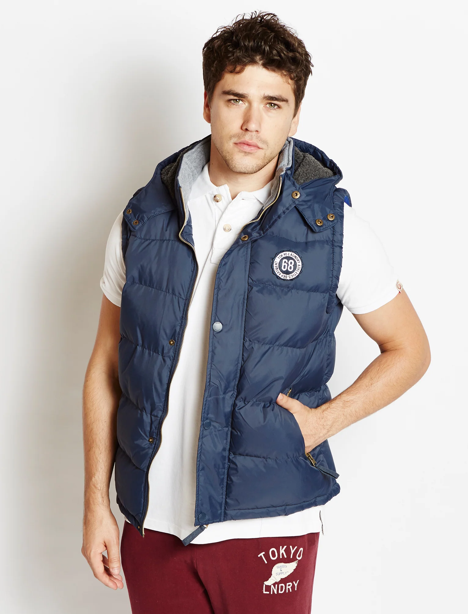 Tokyo Laundry Exclusive Rishton gilet in blue - Image 3