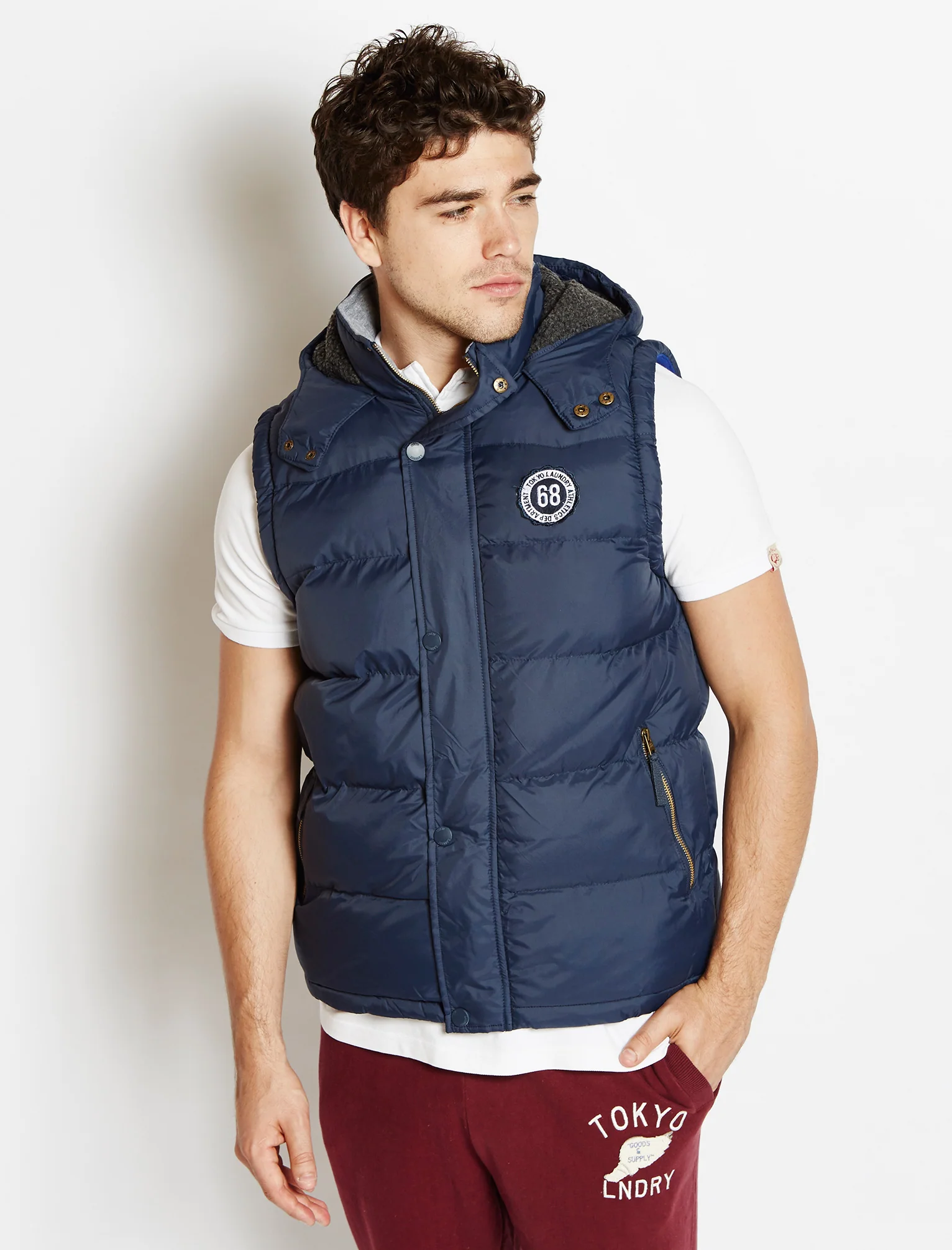 Tokyo Laundry Exclusive Rishton gilet in blue - Image 4