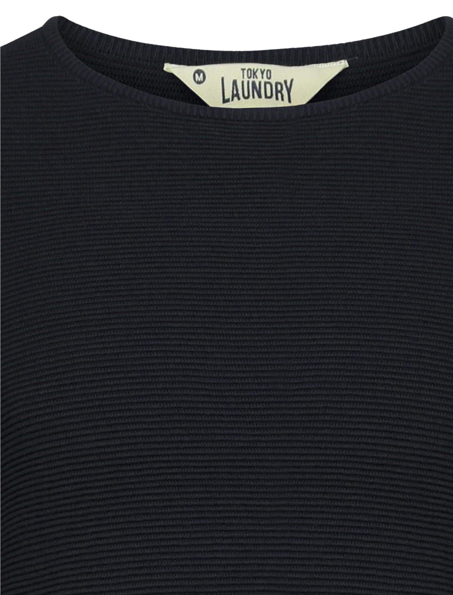 Tymon Ripple Stitch Jumper in Dark Navy - Tokyo Laundry - Image 3