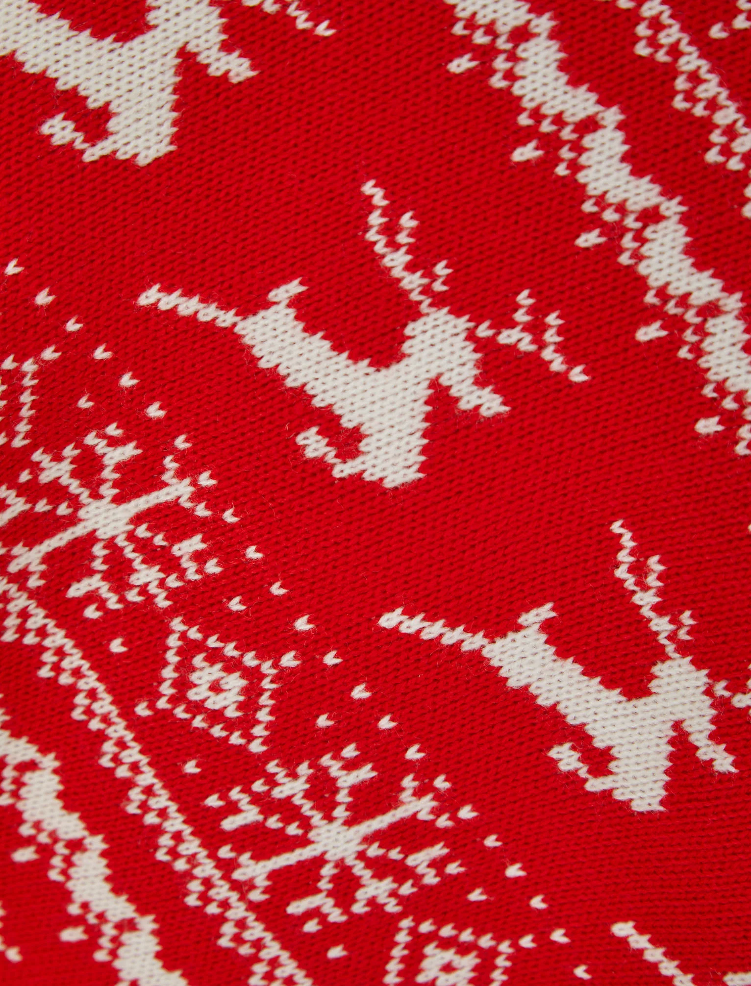 Women's Claudia Reindeer & Snowflake Print Novelty Knitted Poncho Cape in Tokyo Red - Merry Christmas - Image 3