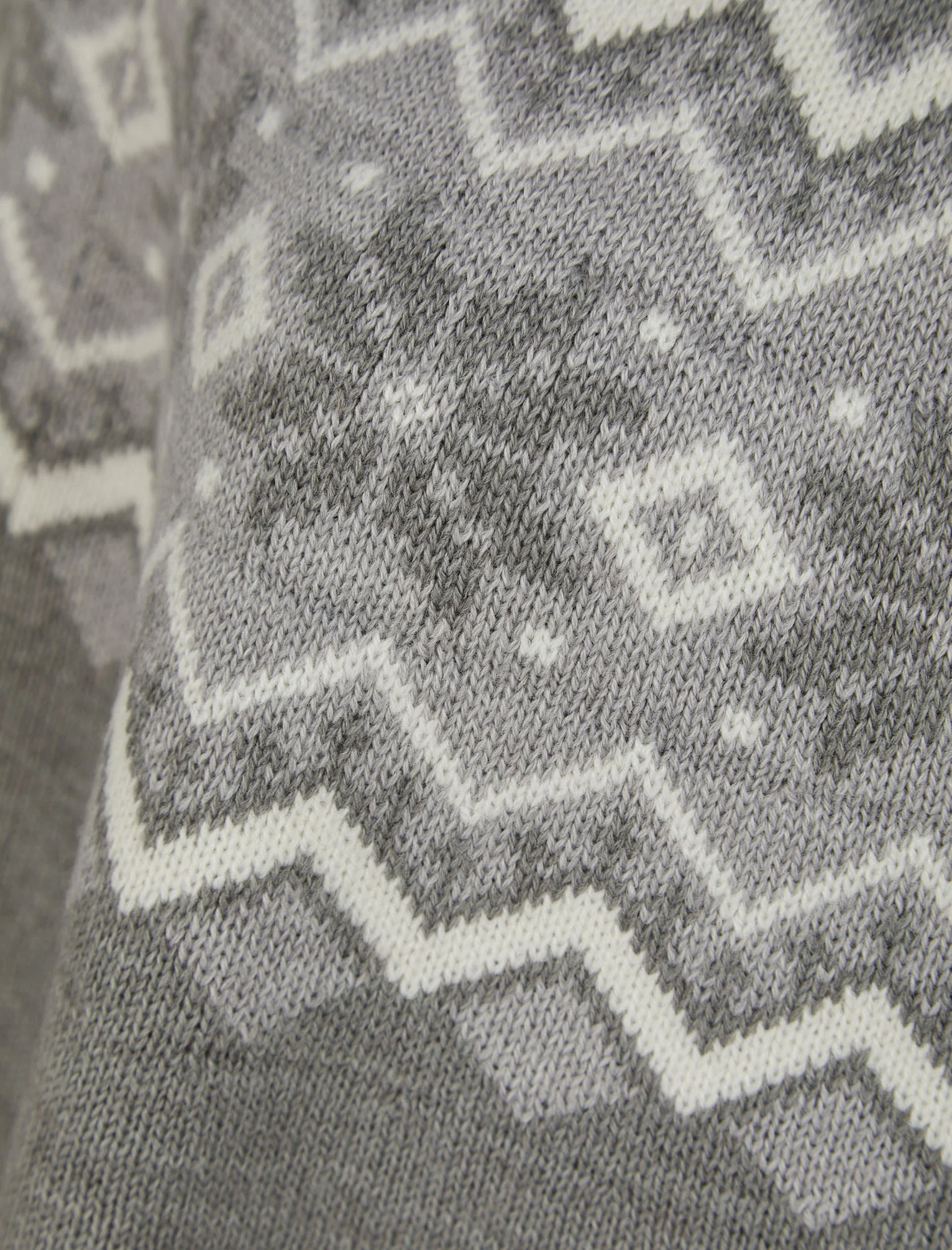 Women's Elin Snowflake Print Novelty Knitted Poncho Cape in Mid Grey Marl - Merry Christmas - Image 3