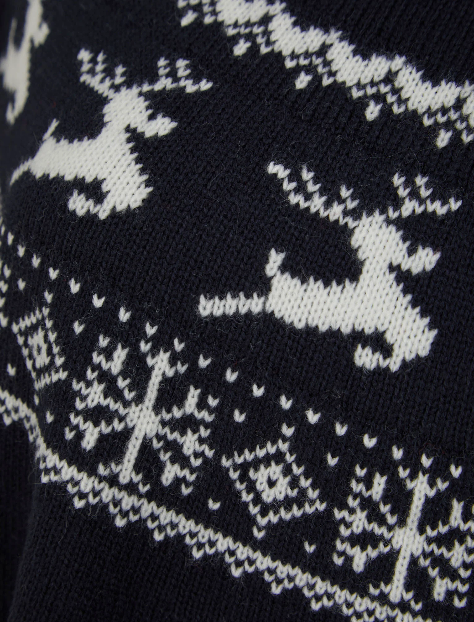 Women's Evanora Reindeer Print Novelty Knitted Poncho Cape in Ink - Merry Christmas - Image 3