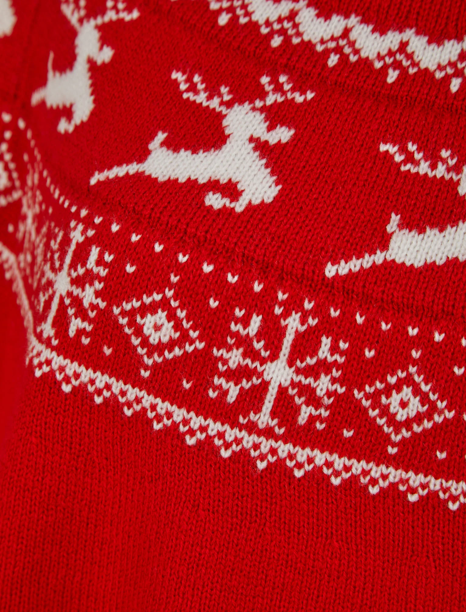 Women's Evanora Reindeer Print Novelty Knitted Poncho Cape in Tokyo Red  - Merry Christmas - Image 3