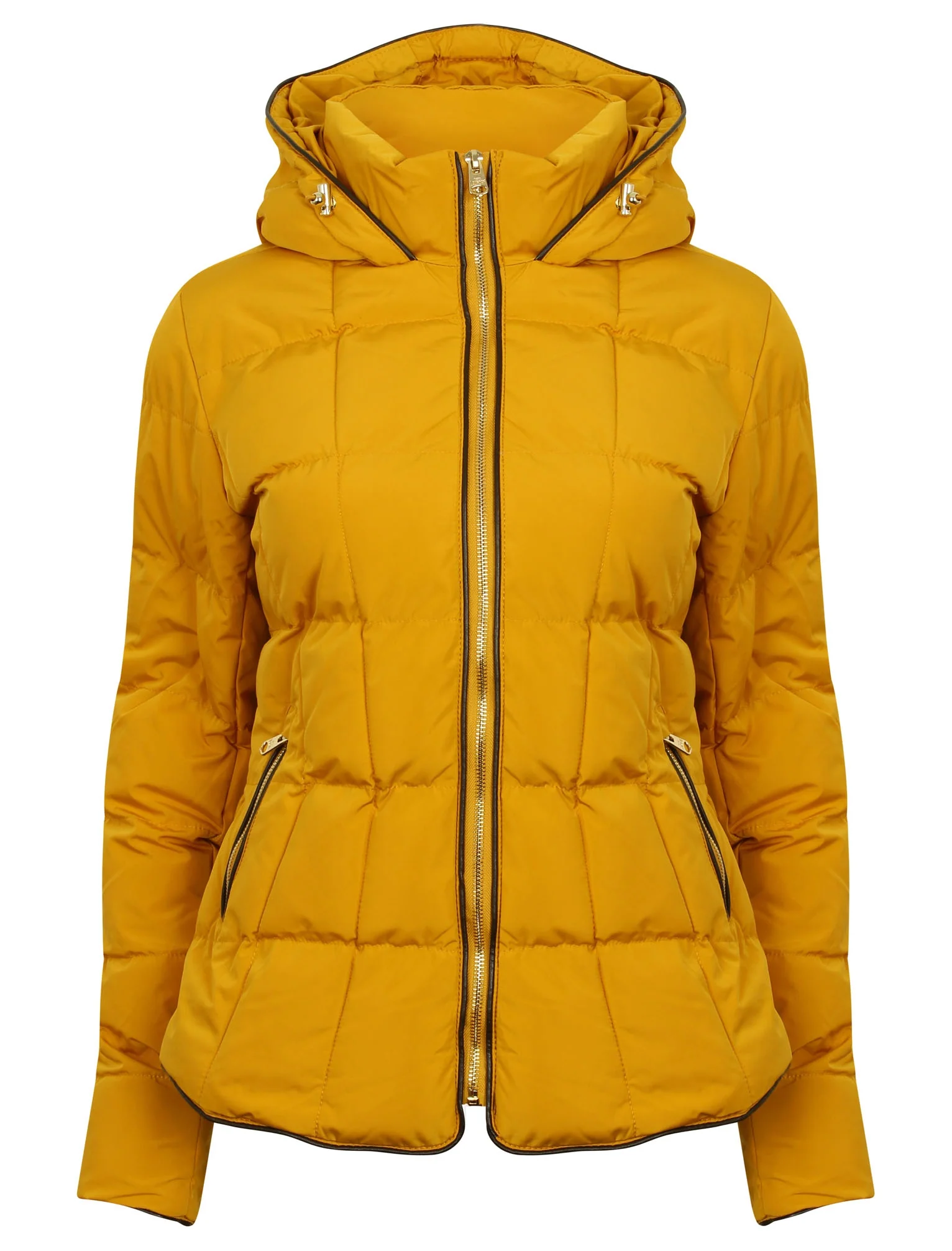 Wookie Quilted Hooded Jacket in Old Gold - Tokyo Laundry - Image 4